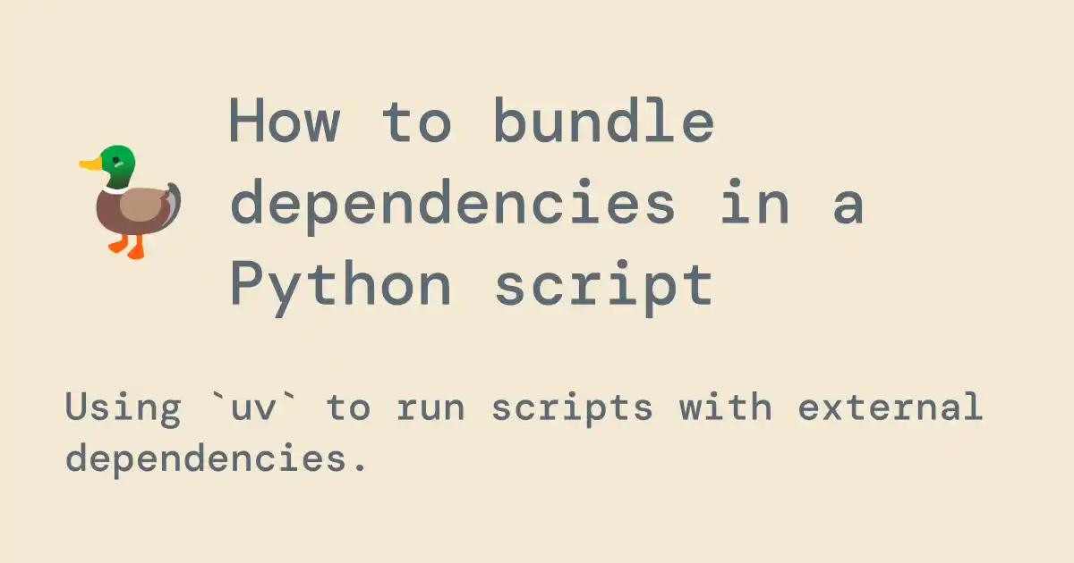 How to bundle dependencies in a Python script